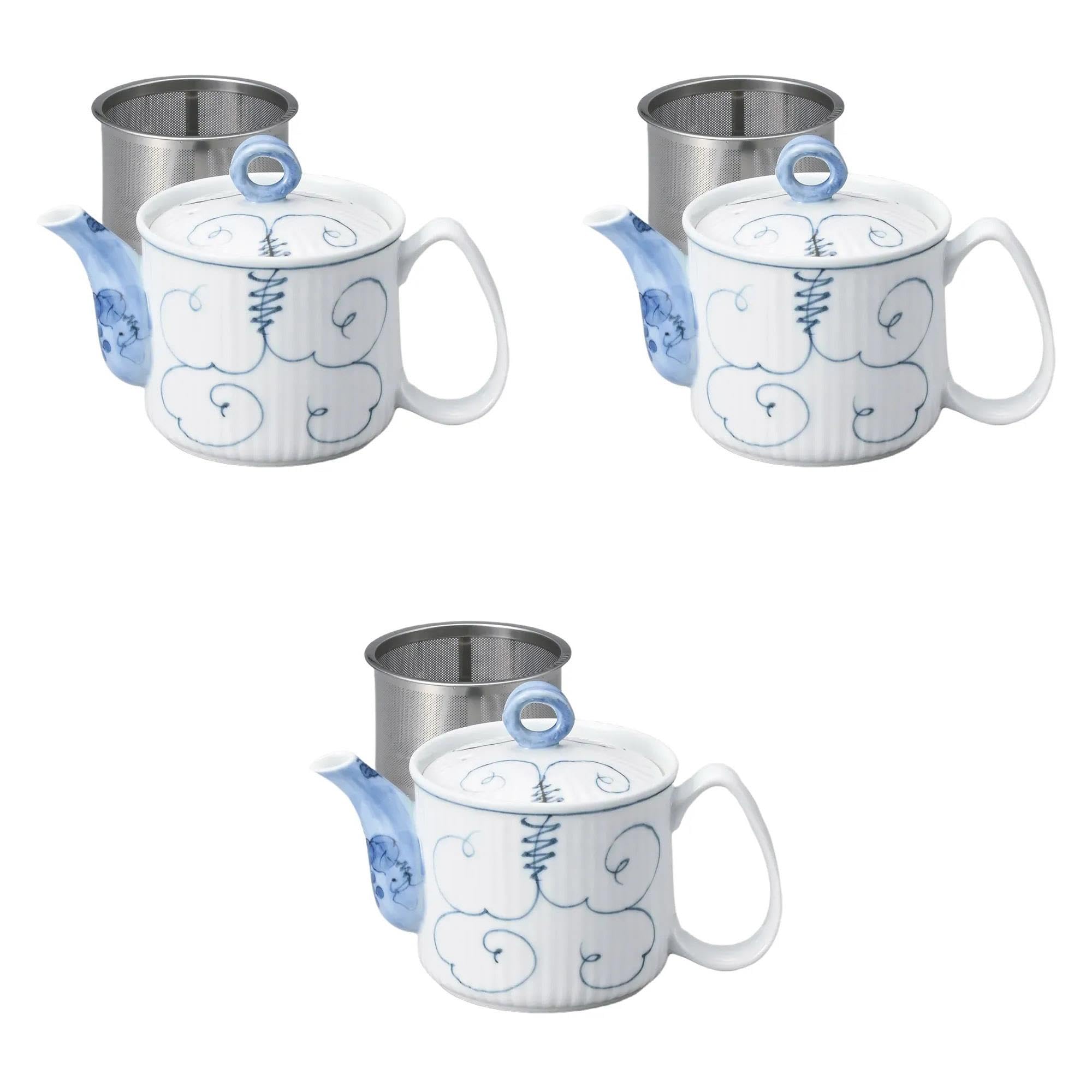 

Set of 3 Arabesque Grape SS Lightweight Pots x cm Arita Ware Arita Setomonohonpo [9 10.5 (350cc)] Pots, Ware,