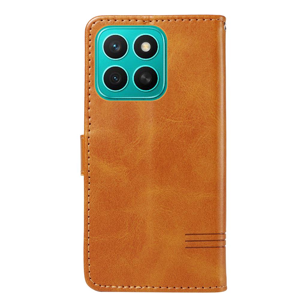 For Honor X8c 4G Wallet Case T-Shape Lines Leather Phone Cover Stand