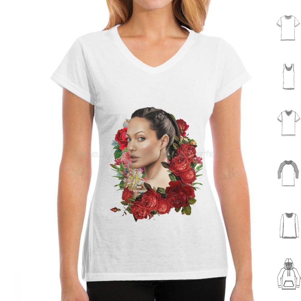 

Angelina Jolie T Shirt Cotton Men Women DIY Print Angelina Jolie No Digital Art Cinema Hollywood Tie Star Brangelina Tomb Raider 4XL