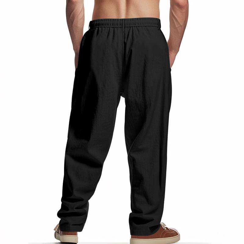 American Style Men's Casual Wide-Leg Linen Beach Pants - Four Seasons Trend