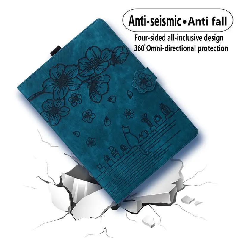 Tablet Case For Funda Lenovo Tab P11 Pro Gen 2 Case TB132FU TB138FC Embossed Flip Stand Cover XiaoXin Pad Pro (2022) 11.2" TPU Back Shell