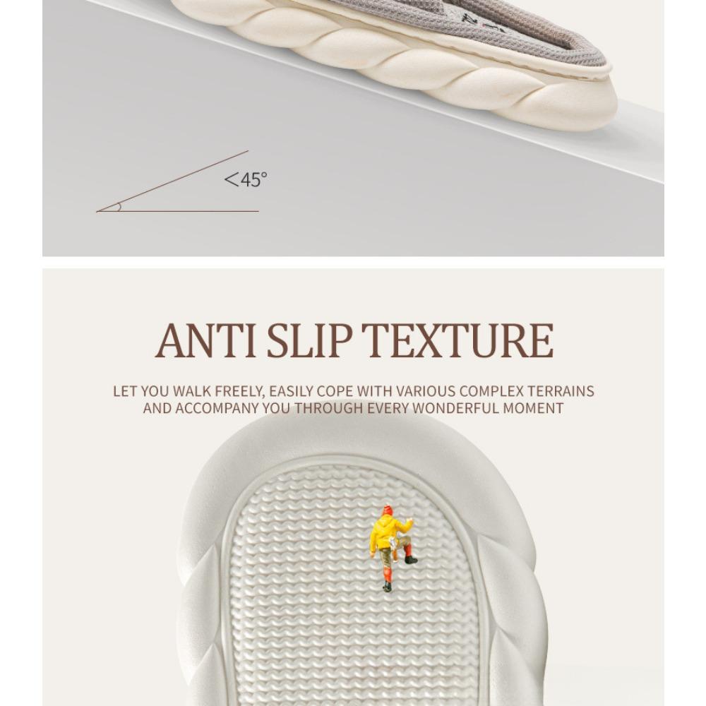 Linen House Slippers for Women and Men Premium Non-Slip Sole Antimicrobial Breathable Comfortable Home Shoes