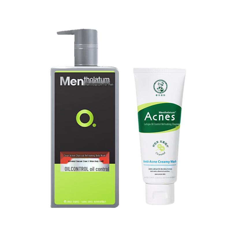 Mentholatum Men s Active Carbon Shower Gel & Acne Cleanser Combo