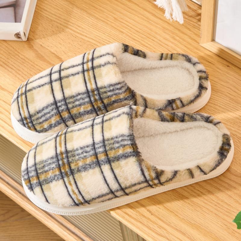 Cotton Slippers Women's Winter New Indoor Home Warm Plush Slippers Men's Home Autumn and Winter