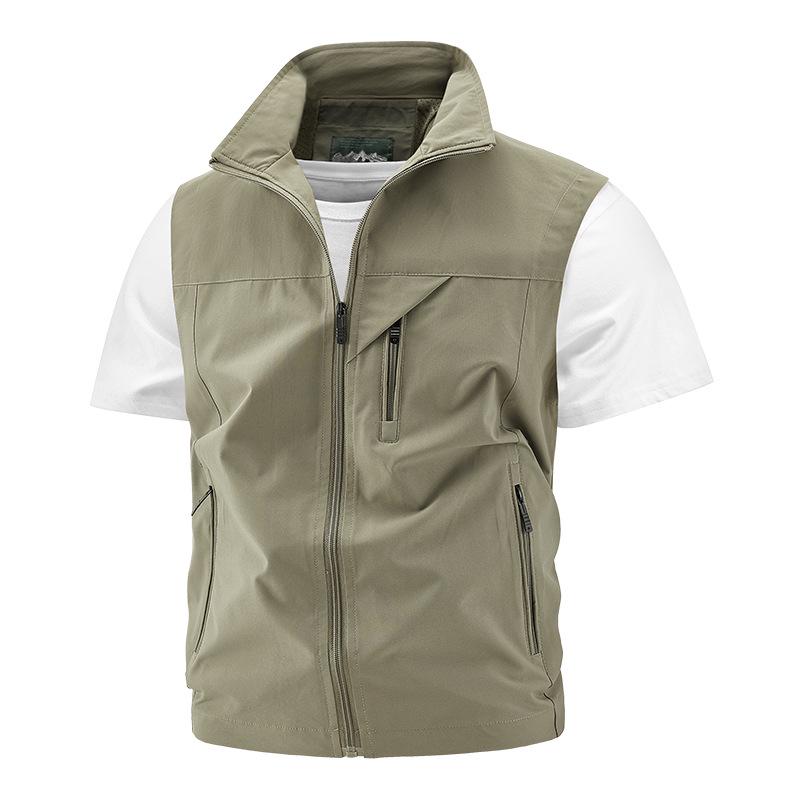 Herren Atmungsaktive Sommer Outdoor Arbeitskleidung und Angelweste mit Mehreren Taschen