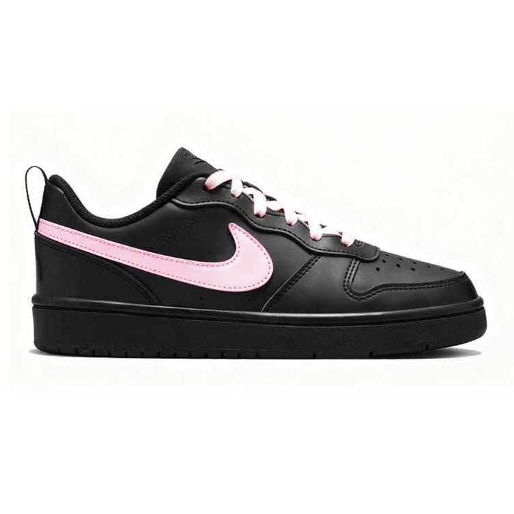 Nike Court Borough Pink Cat Paw Leather Abrasion Resistant Slip Resistant Low Top Skateboard Shoes Women's Black Pink DV5456-002(Team1681-)