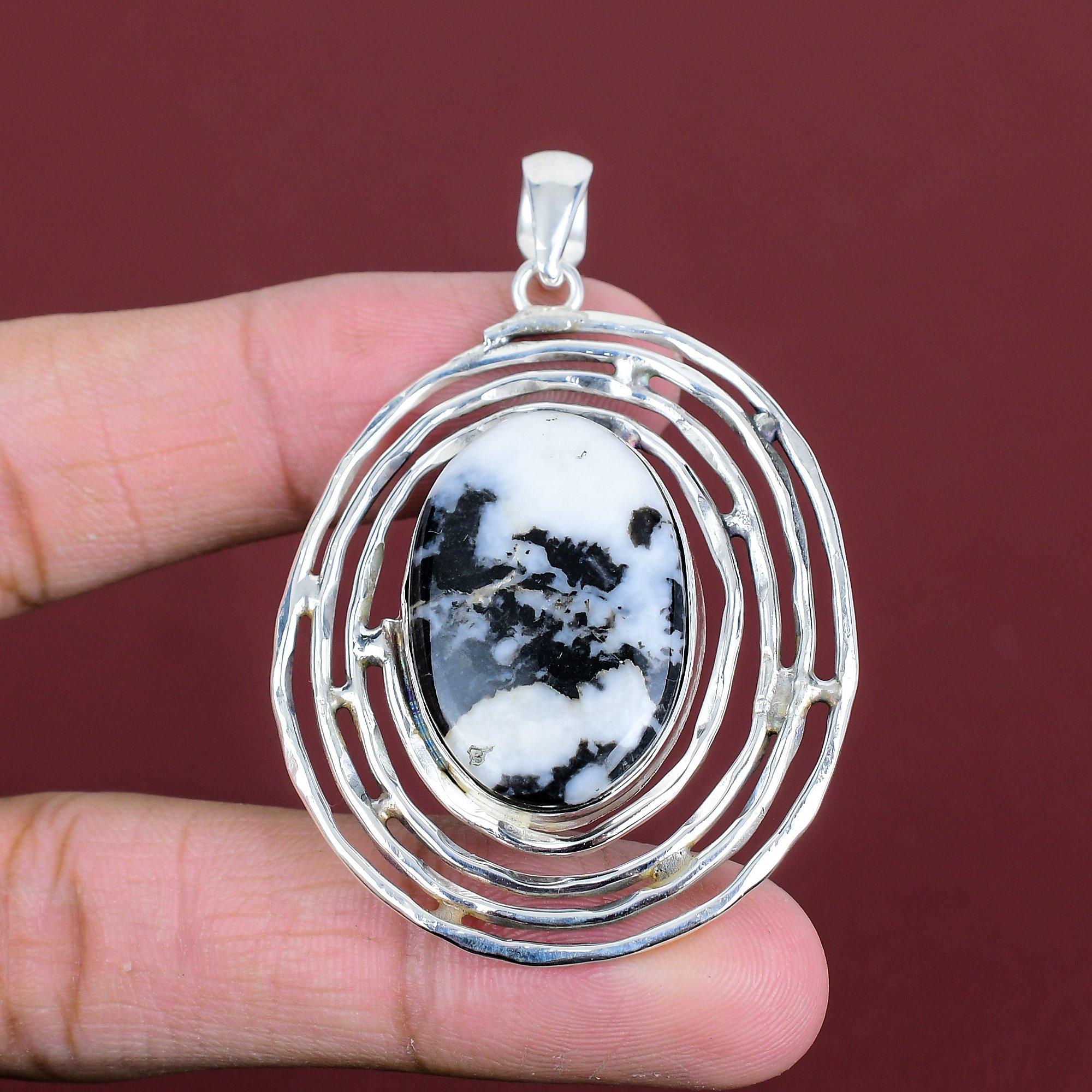 White Buffalo Turquoise Pendant 925 Sterling Silver Pendant Decent Jewelry Handmade Dainty Pendant Natural Gemstone Pendant Gifts For Mother