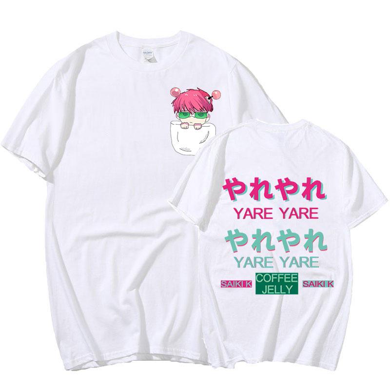 

Катастрофическая жизнь Сайки К. Аниме Двусторонняя футболка с принтом кармана унисекс/унисекс Saiki Kusuo Harajuku Повседневная футболка большого размера Harajuku 4XL