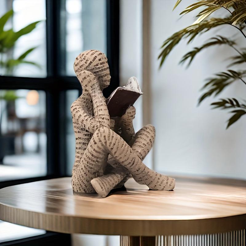 Modern Abstract Reading Figure - Unique Resin Home Decor for Bedroom, Desk, Office | Perfect Holiday Gift for Friends for Christmas