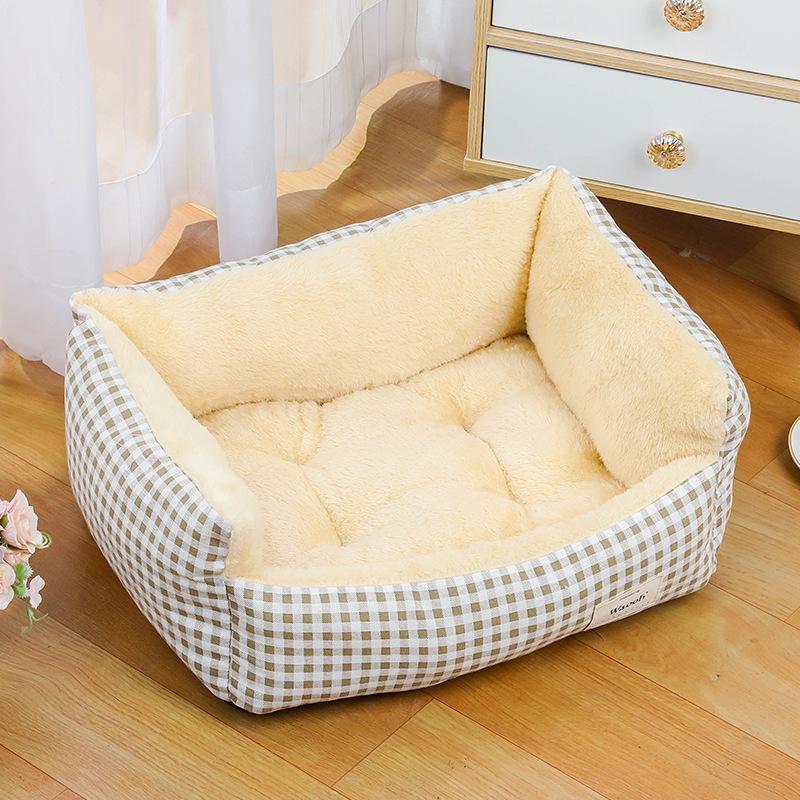 

Зимний теплый коврик для клетки для кошек, ограждение для клетки для кошек, плюс бархатное утолщение, которое можно завязать и закрепить веревкой, гнездо для домашних животных S 50*40*20cm