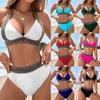 Split Swimsuit New Solid Color High Sense Greek Muse Style Bikini Gather Backless Swimsuit Women