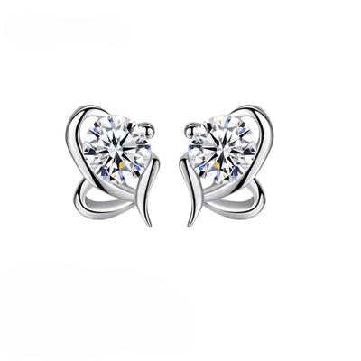 S925 Silber Moissanit 1 Karat Herz für Dich Ohrringe, Feminin, Klein, Niedlich und Modisches Item für Beste Freundin oder Freundin