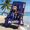 Personalisierbares Strandtuch mit Kylian Mbappe Aufdruck und individuellem Namen, für Reise Camping Strandparty Heimdekoration, Geburtstagsgeschenk für Familie & Freunde