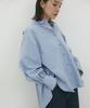 Bis Back Pleated Sax Women's Shirt, Near-Infrared Protection/UV Protection, (48)