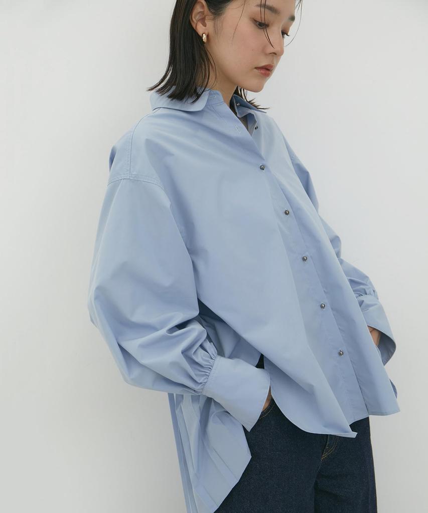Bis Back Pleated Sax Women's Shirt, Near-Infrared Protection/UV Protection, (48)