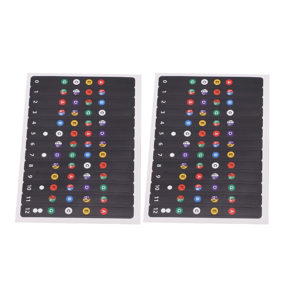 4PCS Multi-color Ukulele Fretboard Stickers PVC Material Ukulele Note Sticker For Beginner