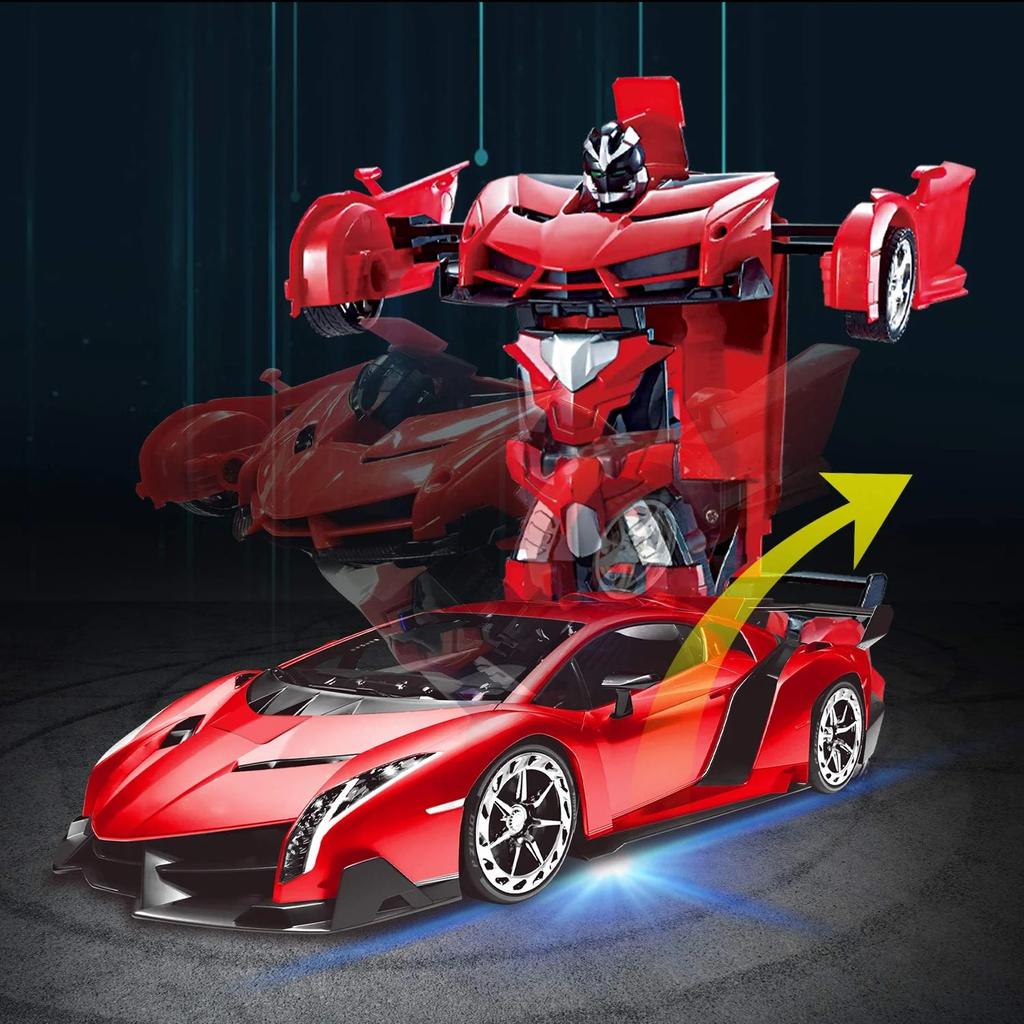 Remote Control Transform Car Robot Toy 2.4Ghz 1:18 Rechargeable 360°Rotating Stunt Race Car Toys for Kids Boys Girls Age 8 9 10 11 Year Old Toy Gifts