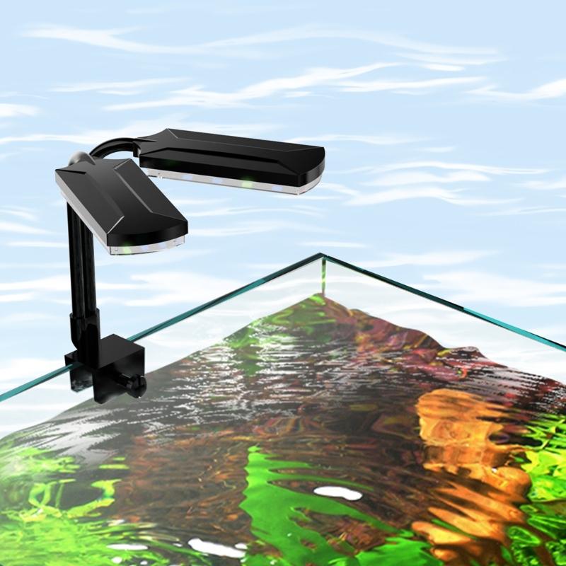Adjust Brightness LED Fishtanks Light with Double Head USB Clip On Lamp for Small Aquariums Fishtanks Lighting Tool