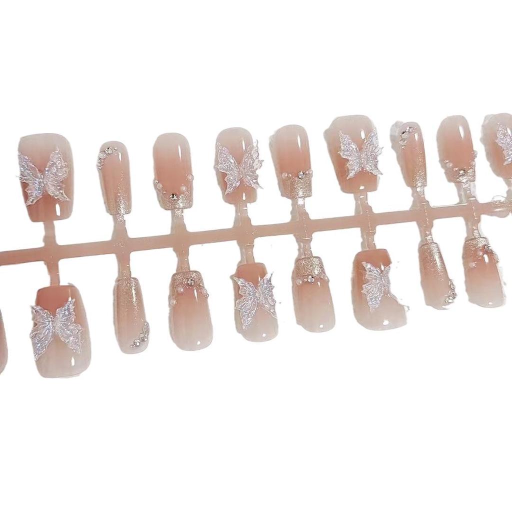 30-Piece Maple Leaf Butterfly Glitter Nail Art Set