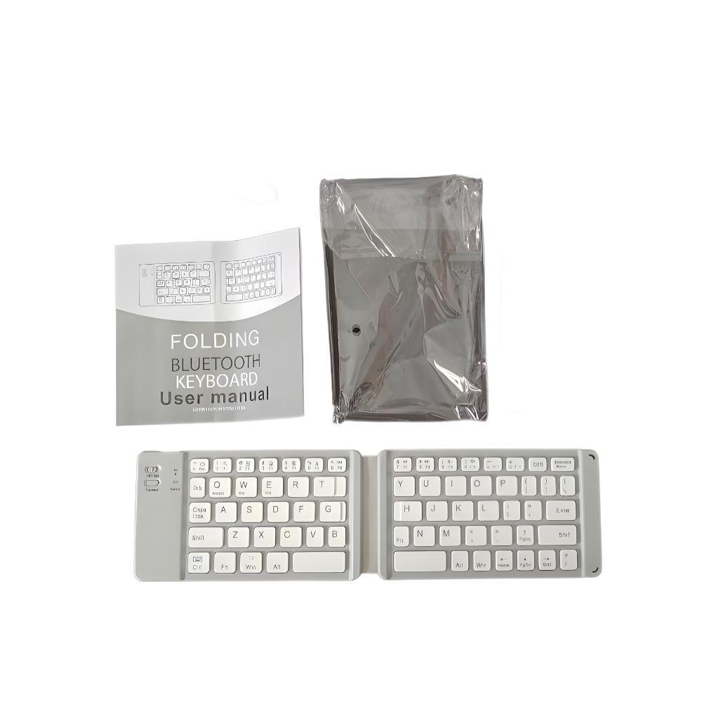 Dual Fold Bluetooth Wireless Keyboard for iPad Phone Tablet Portable Silent Mini Rechargeable
