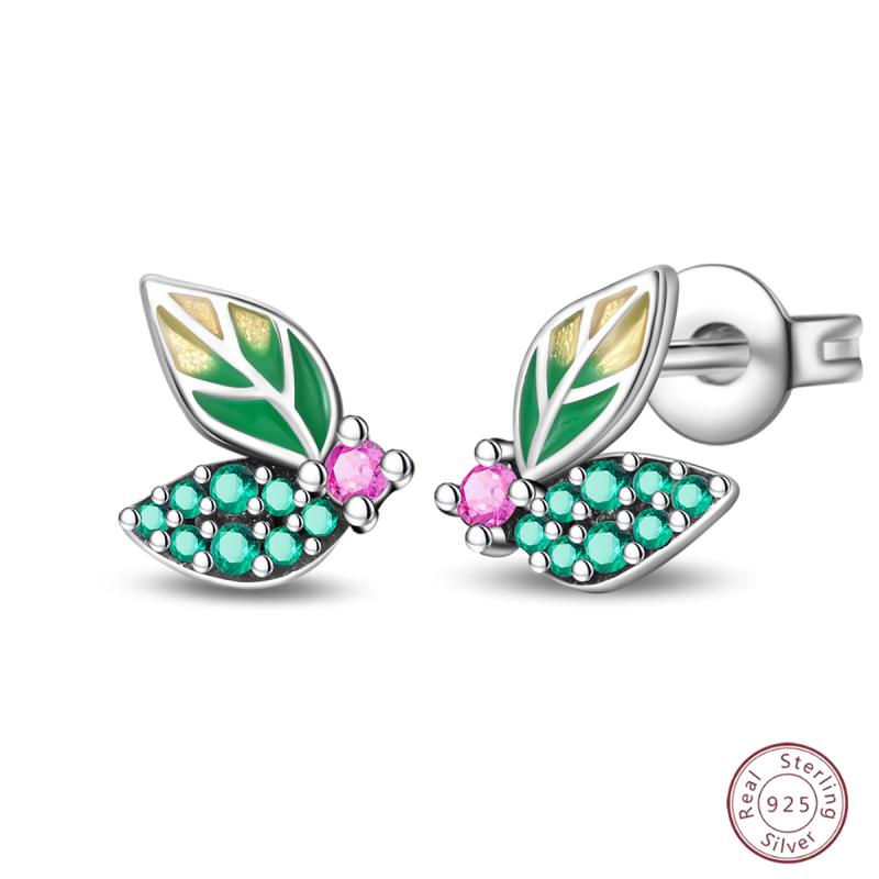 Sweet 925 Silver Ladybug Butterfly Dragonfly Iris Flower Design Earrings Fit Wedding Parties Exquisite Jewelry