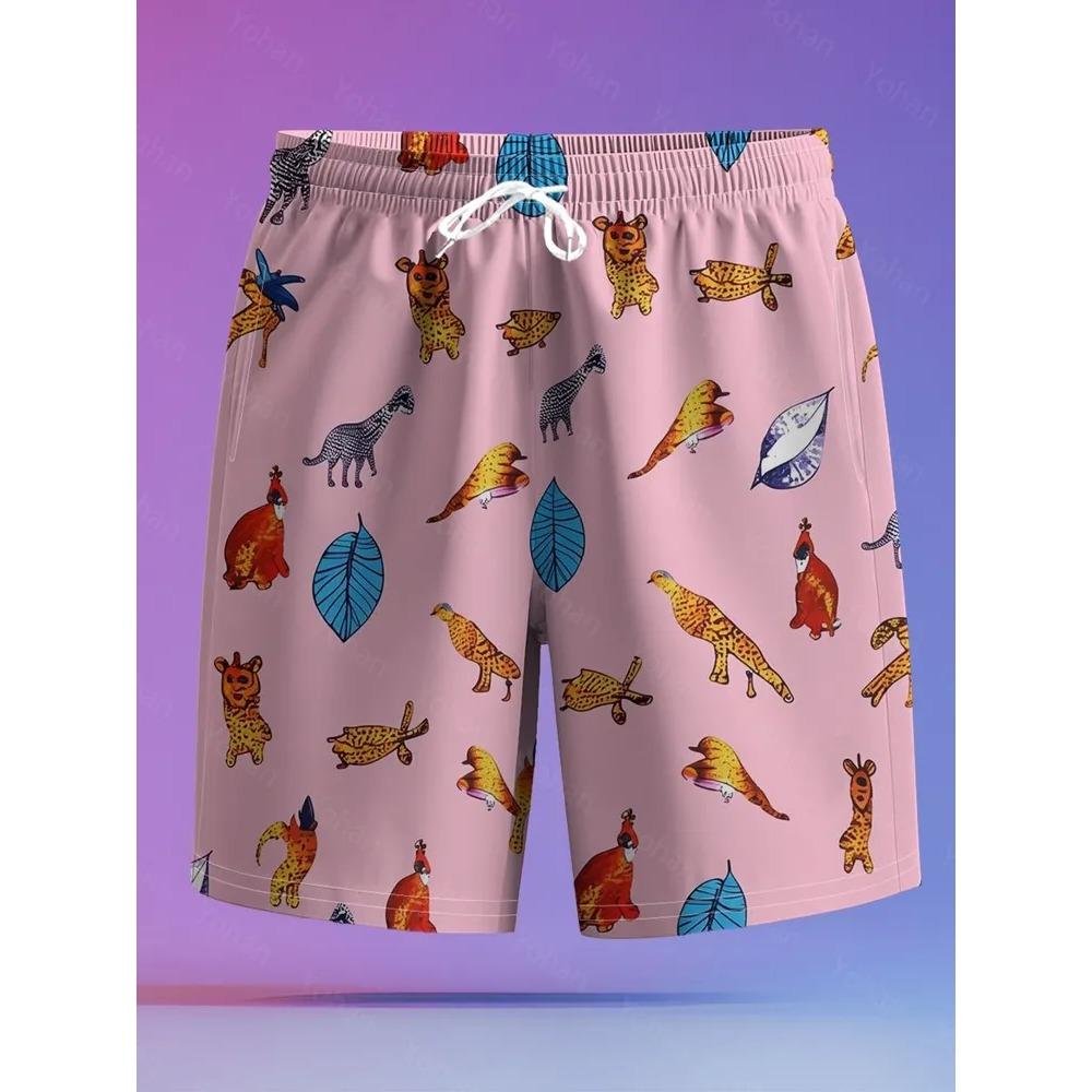 Men's Essential Casual Shorts Outdoor Wear Creative Fun Colorful 3D Printed Shorts Loose Casual Plus Breathable Cool Summer Versatile Shorts