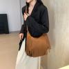 American Personality Design Sense Niche Retro Fringed Bag Women's 2024 Spring Imitation Suede Messenger Bag Niche Shoulder Bag