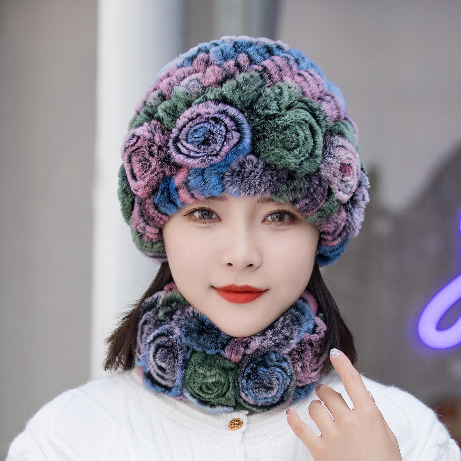 

Искусственная меховая шапка, элегантные полосатые вязаные шапки, толстые, утепленные, с защитой от холода, шапки-ушанки для женщин, осень и зима single hat