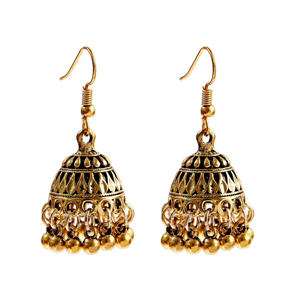 Pendientes Piercing Indian Zircon Jhumka Tassel Earrings Women Accessories Kolczyki Copper Color Earring Trendy Party Ear Rings