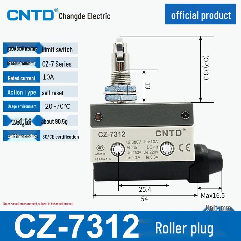 CNTD CZ Limit TZ Micro Switches: Models CZ-7310, 7311, 7121, 7120, 7141, 7144.
