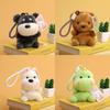 Cute Dinosaur Plush Toy With Cartoon Design And Keyring For Kids Gift