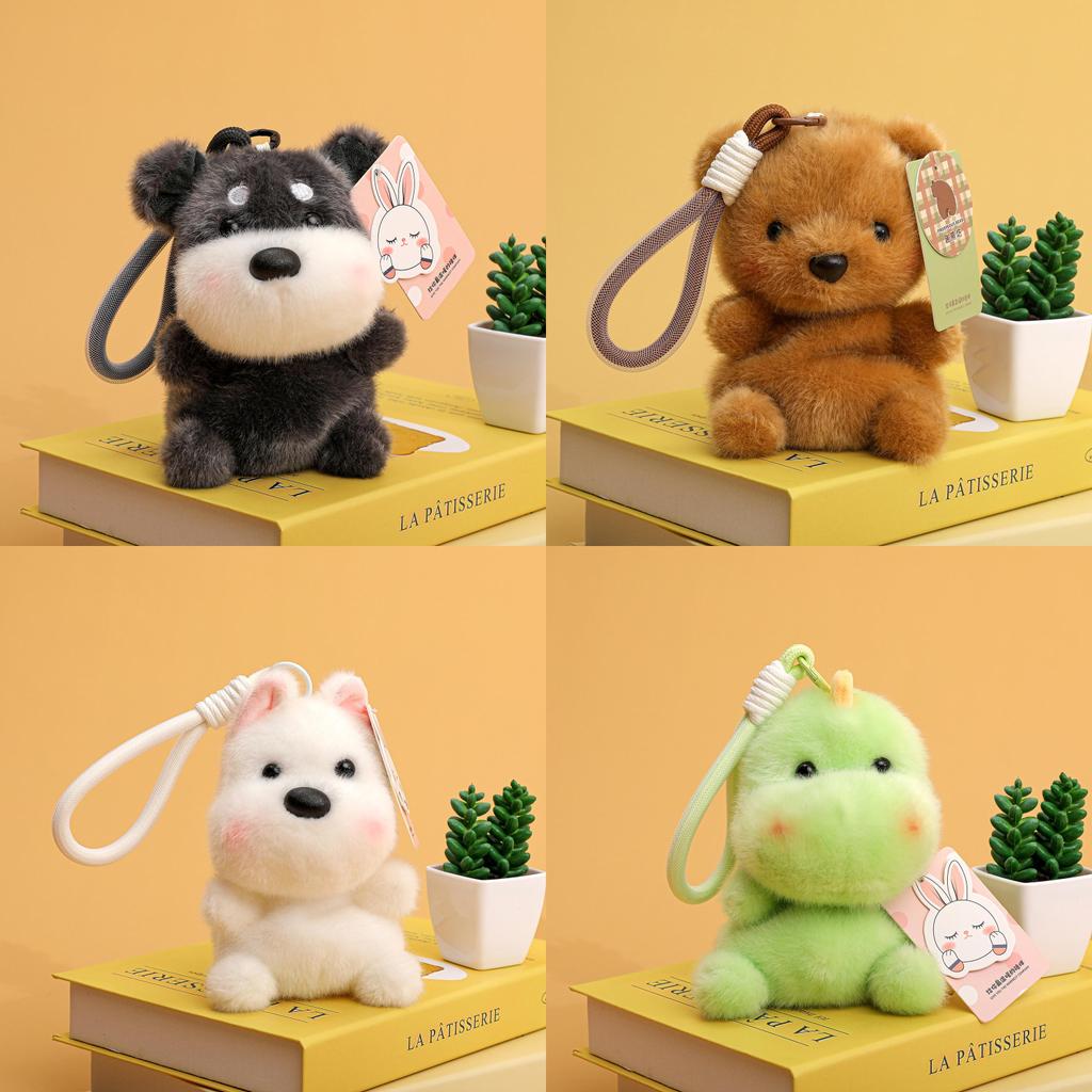 Cute Dinosaur Plush Toy With Cartoon Design And Keyring For Kids Gift