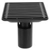 Floor Drain with Removable Cover Grille Square Shaped Shower Drain 10x10cm Black