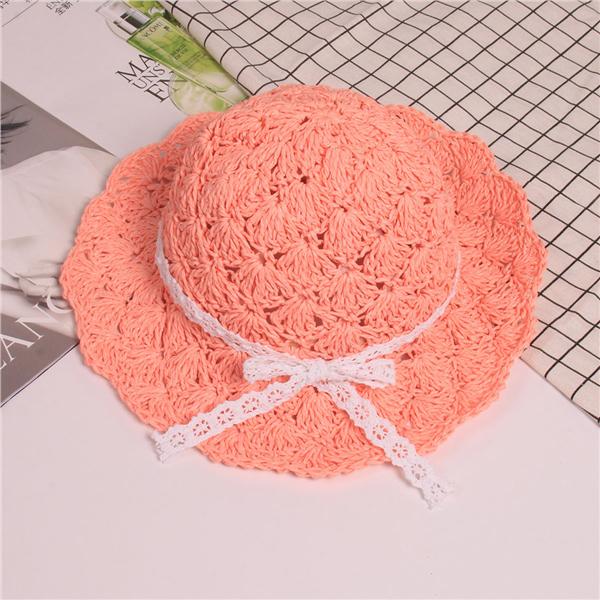 POPETPOP Pets Foldable Straw Hat Topee Lace Ribbon Bow Bohemia Cap for Beach Summer Sun Size S National Flag