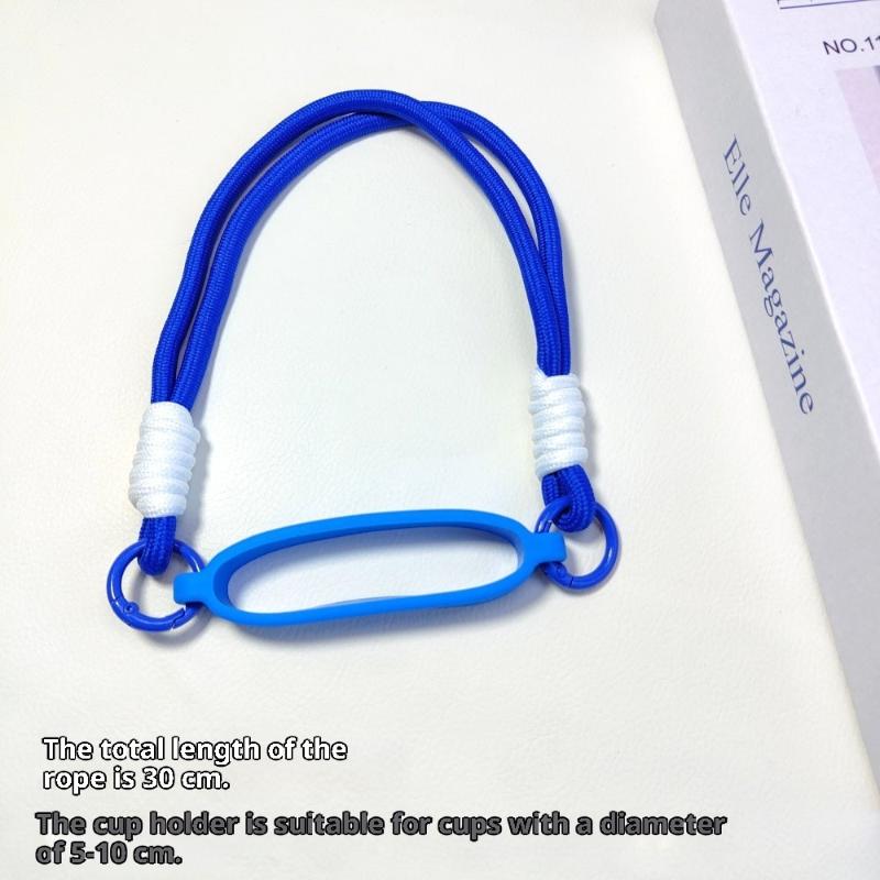 Candy Color Silicone Water Bottle Handle Strap Water Bottle Lanyard Hanging Rope Detachable Strap Bottles Cup Accessories