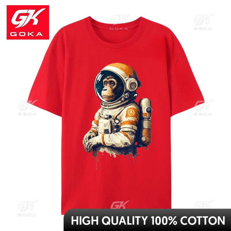 Space Vintage Travel Astronaut Monkey Astronaut Custom Camisa TShirt Tops Tees Retro Cotton Normal Clothing Shirt S