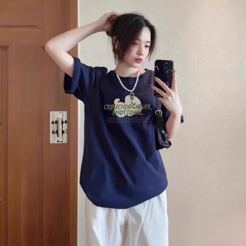 White Short-sleeved T-shirt Women's Pure Cotton New Popular Summer Korean Lazy Wind Loose Half-sleeved T-shirt Top