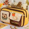 Cosmetics Card Storage Cartoon Pen Pencil Case Cartoon Embroidery Stationery Storage Bag  Men Women