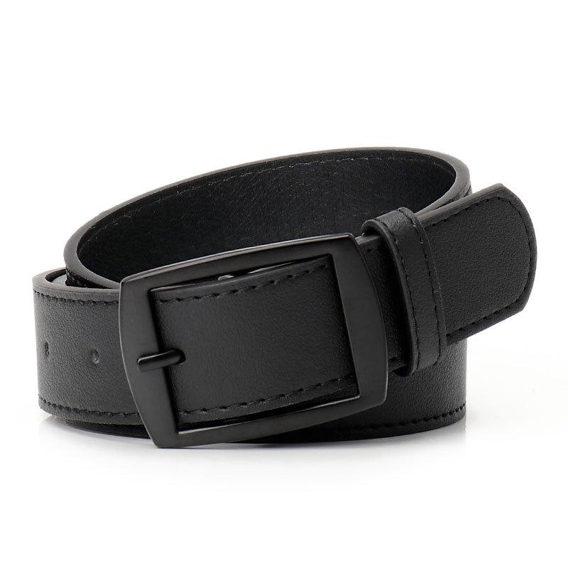 European and American Casual Square Buckle Imitation Leather Belt for Men and Women Versatile Jeans Belt Fashionable and High-end Women's Belt