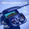 Wireless Earbuds Bluetooth Headphones 48hrs Play Back Sport Earphones with LED Display Over-Ear Buds Headset for Workout Blue