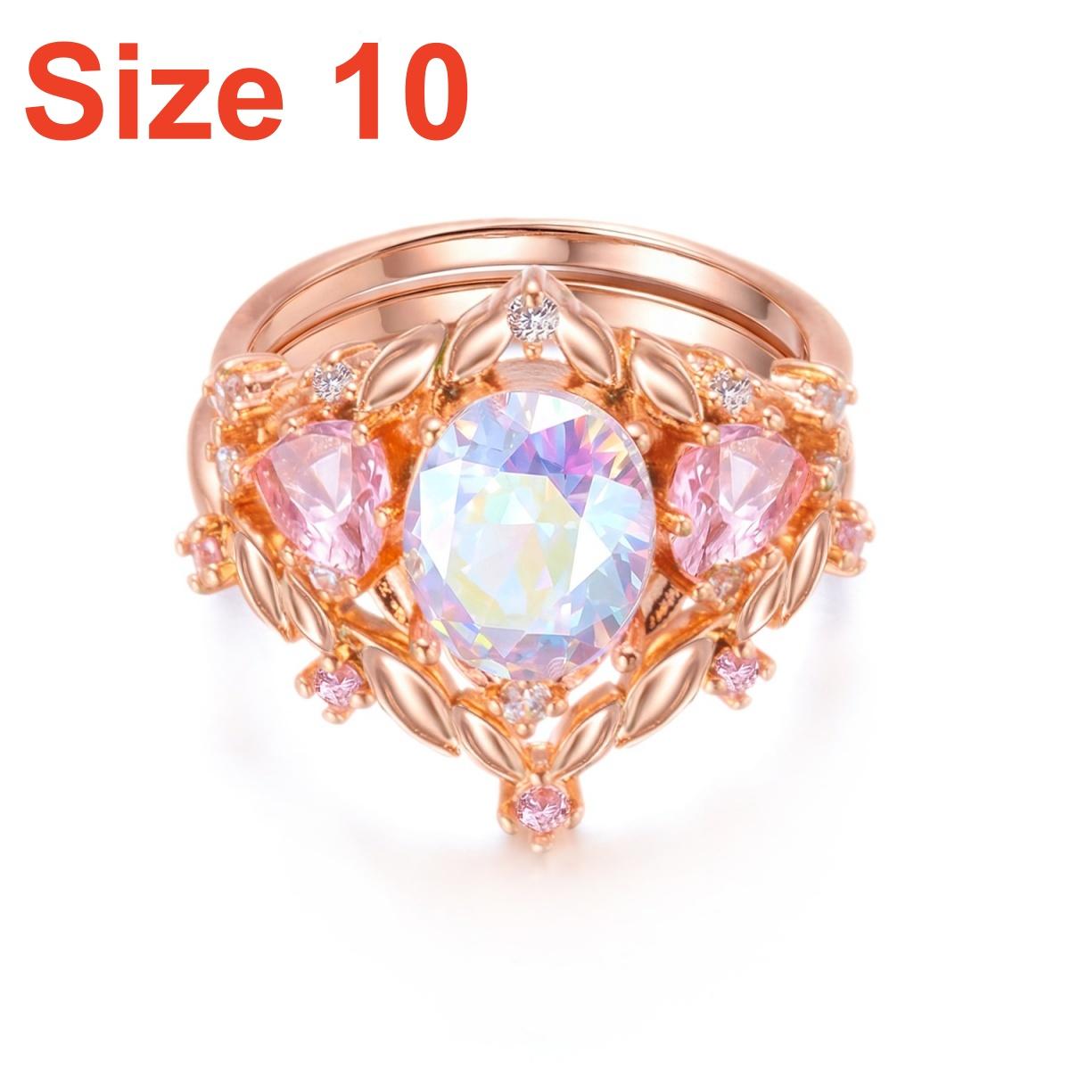 

Minimalist Brass Inlaid Oval CZ Zircon Couple Rings For Women Men Elegant Pink Zircon Matching Finger Ring Lover Wedding Zircon