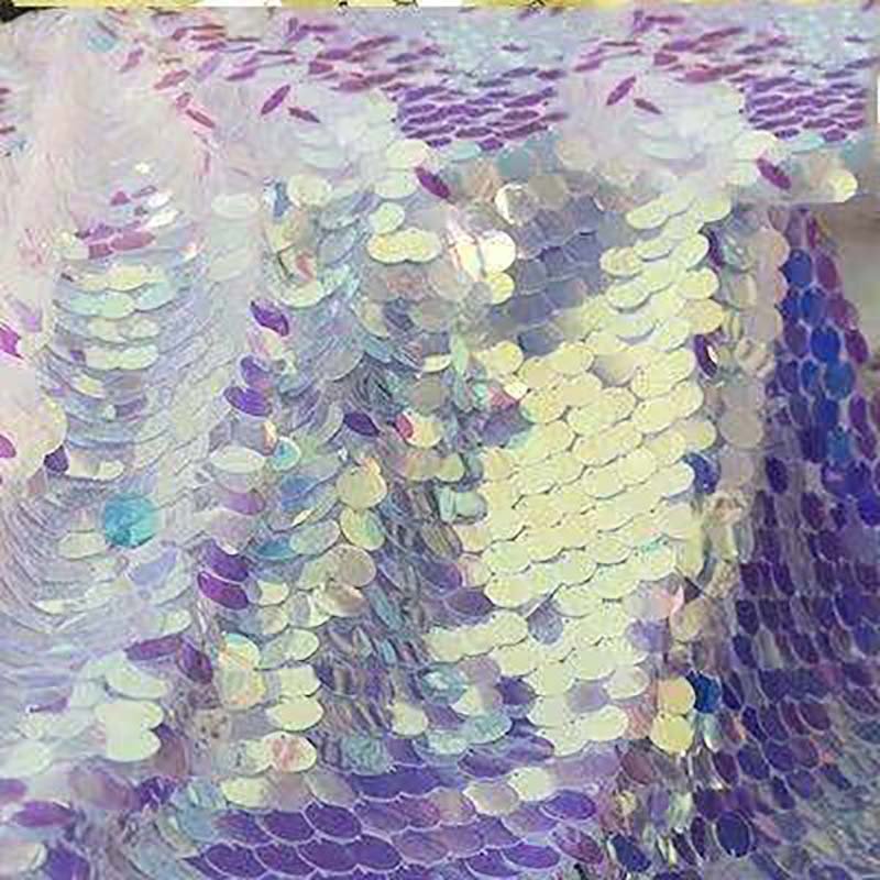 18mm Shiny Sparkle Sequined Embroidery Lace Laser Mermaid Big Hanging Sequined Mesh Material Shooting Background Costume Fabric