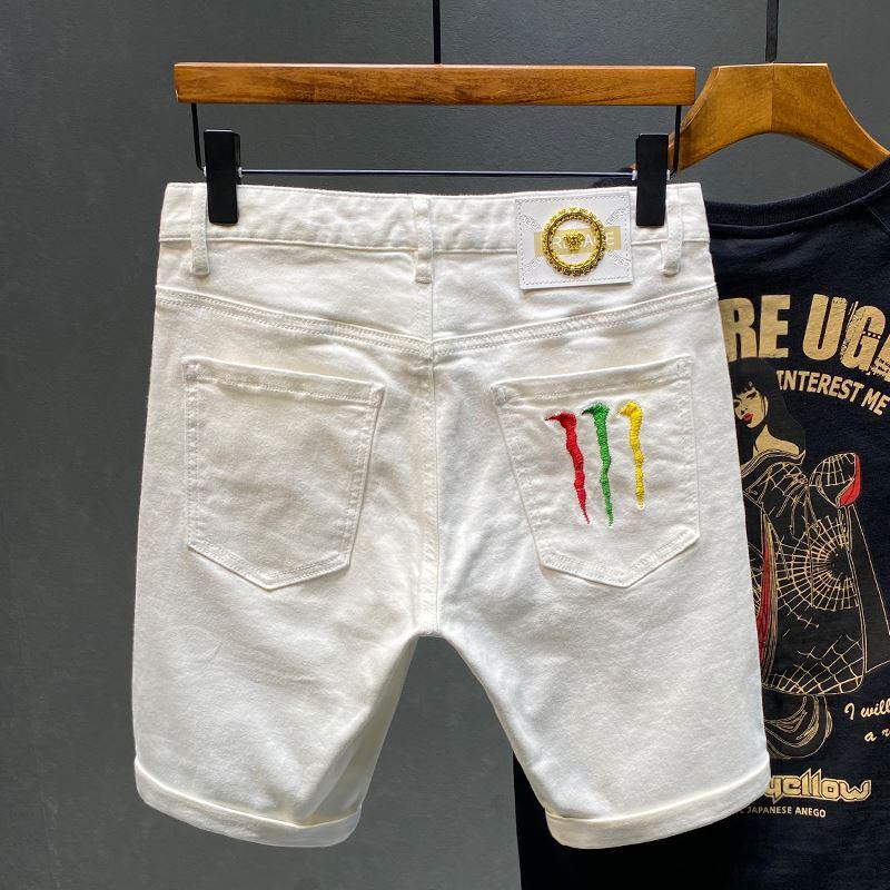 

Мужские повседневные белые рваные джинсовые шорты в европейском стиле 30