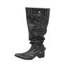 New niche design pointed big tube circumference high heel stacking boots retro western cowboy boots thick heel boots