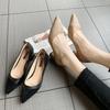 New Women's Pointed Toe Thick Heel Professional Shoes Shallow Mouth Medium Heel Non-tiring Fashion Shoes