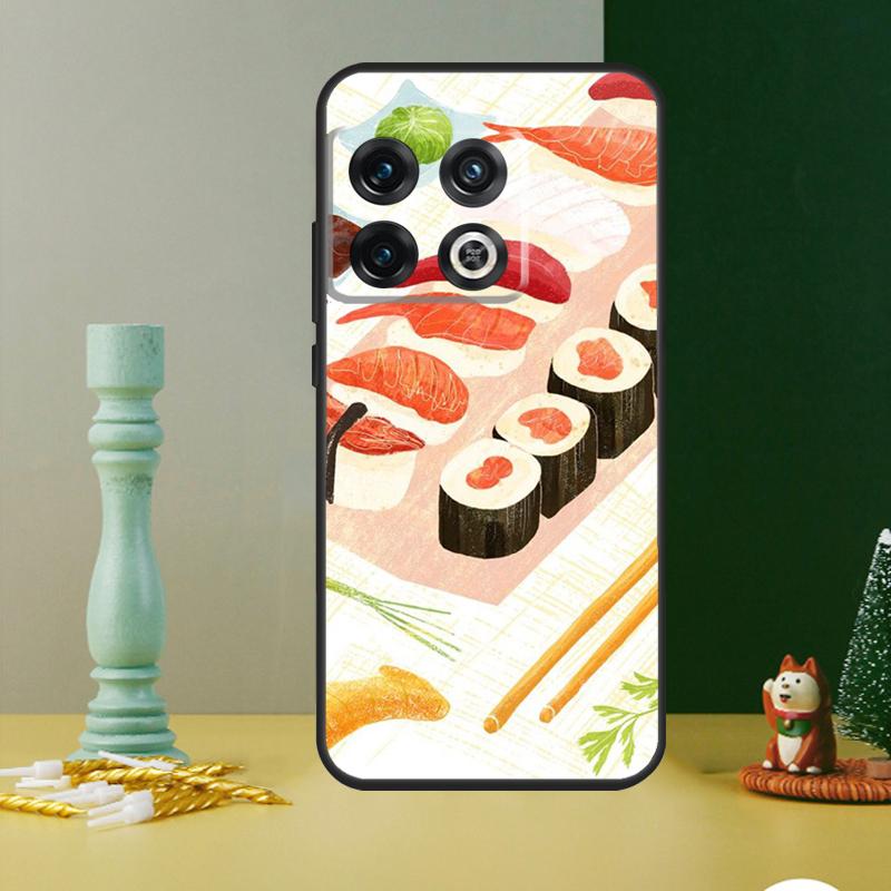 Kawaii Sushi Pattern Phone Case For OnePlus 13 13R 12 12R 11 9 10 Pro 8T 9RT 10T 10R Nord 4 CE 2 3 Lite N20 N30