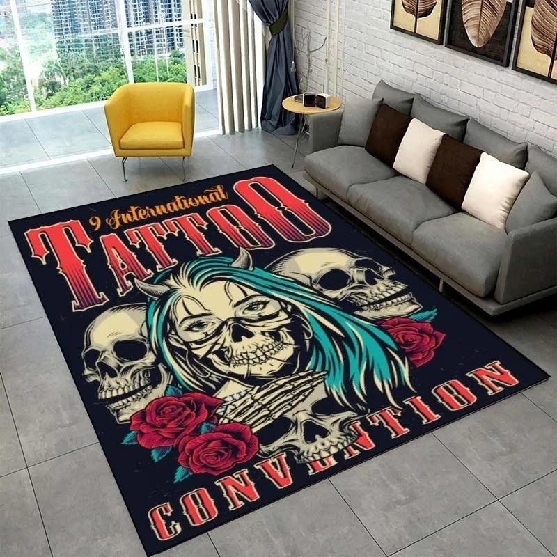 Tattoo Studio Carpet Mystic Witchcraft Carpet for Living Room Decorations Sofa Table Large Area Rugs Tattoo Studio Doormat Decor