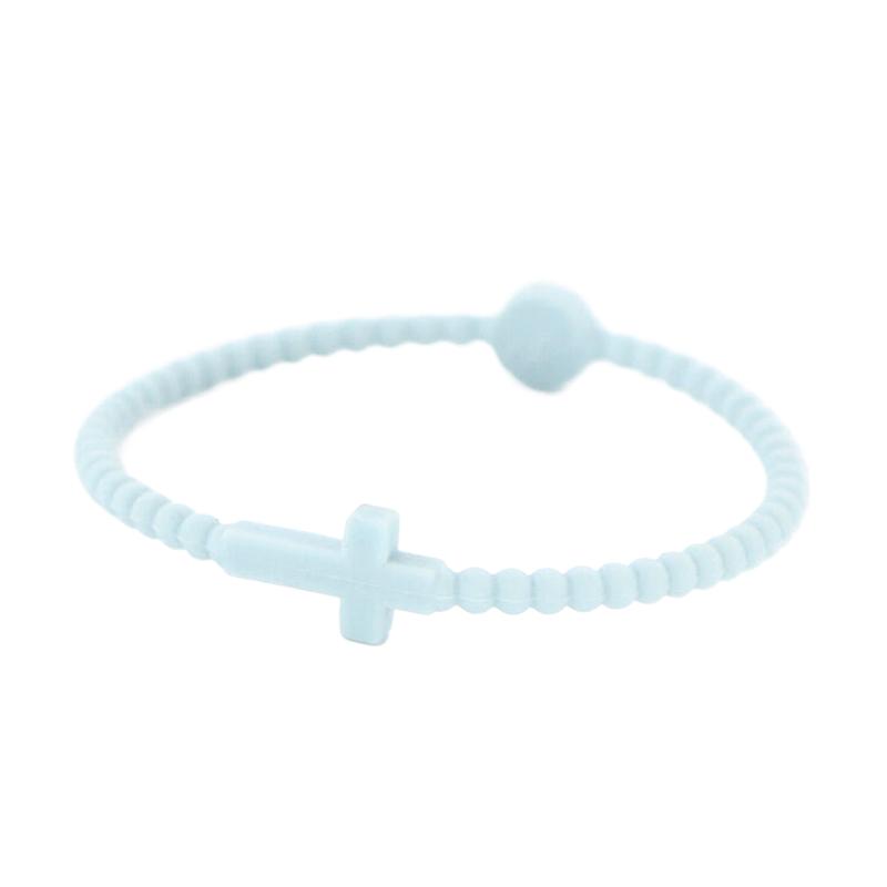 Jesus Bracelets Cross Macaron-Colored Beaded Silicone Bracelets Gifts For Women Men Girls Boys Kids Aldult