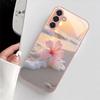 Funda de cristal para teléfono con diseño de flor de playa adecuada para Samsung Galaxy S26 S25 S24 S23 S22 S20 FE/Ultra/Plus cubierta trasera a prueba de golpes