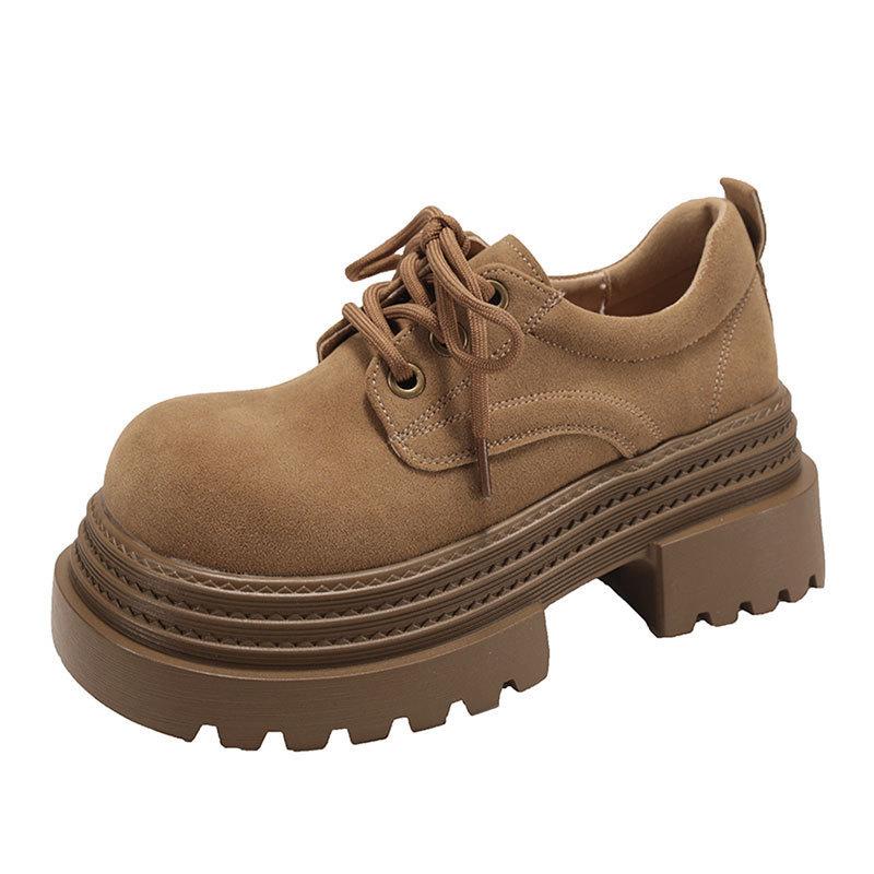 Rundkopf Britische Plattform Mode kleine Lederschuhe Damen Herbst neu Retro Höhe erhöhen kleine vielseitige einzelne Schuhe